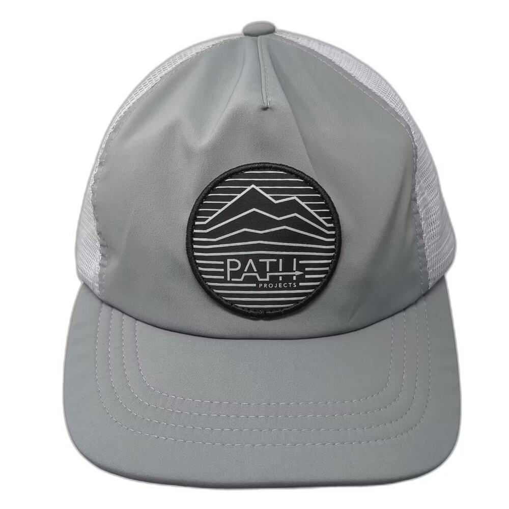 Path Projects 5 Panel Gray Hat One Size Adjustable Mesh Back Mountain Patch